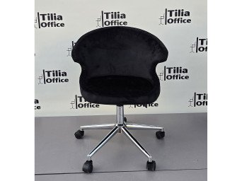 Coket Çalışma Koltuğu Krom Konik Ayak Siyah